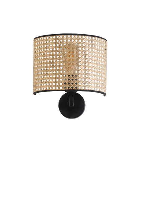 Opviq Nala Rattan Aplik Lámpara de Pared Negro y Ratán Opviq Nala Rattan Aplik Lámpara de Pared Negro y Ratán